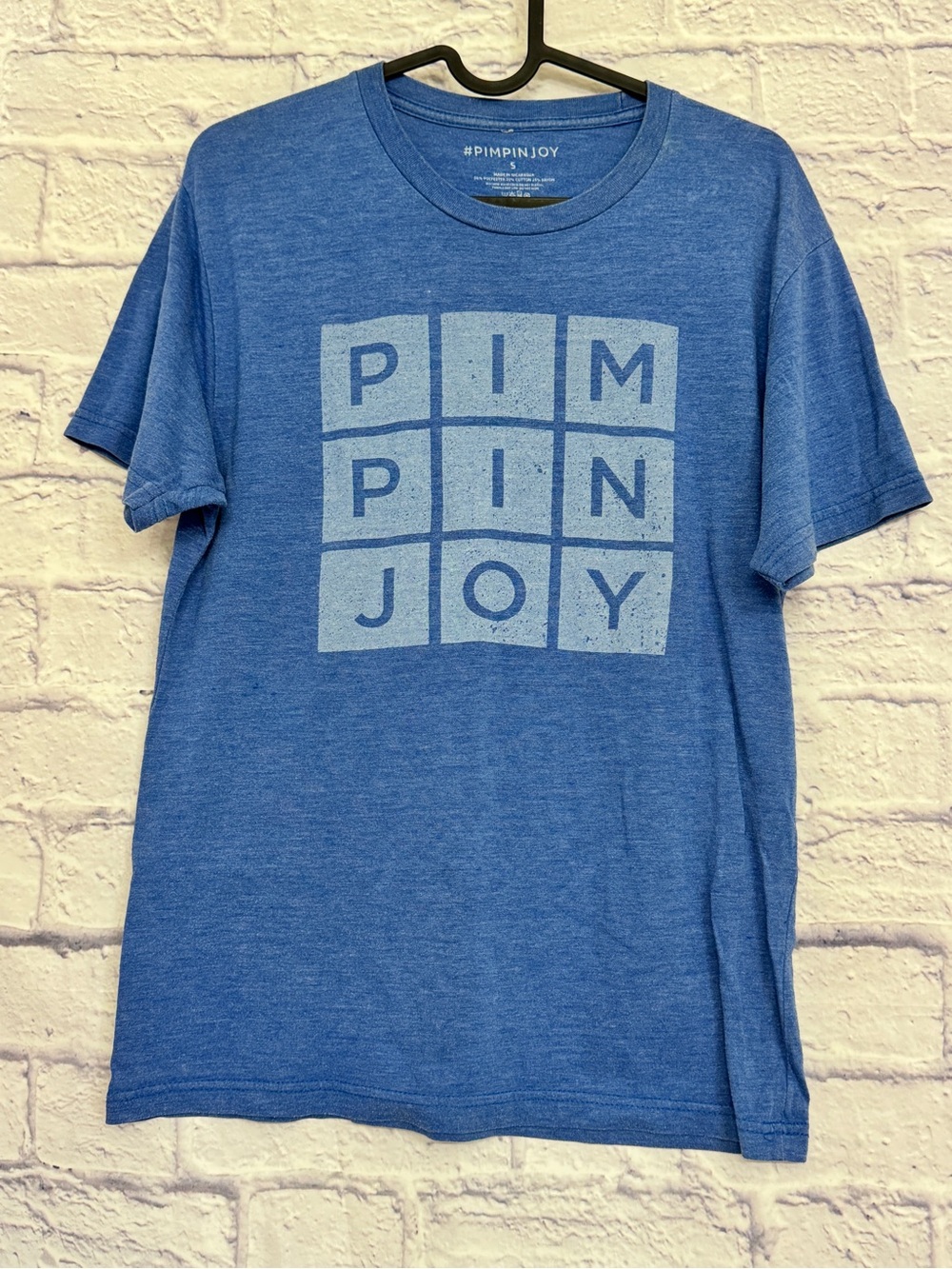 Pimpin‎ Joy Graphic Tee in Heather Royal Blue Size S